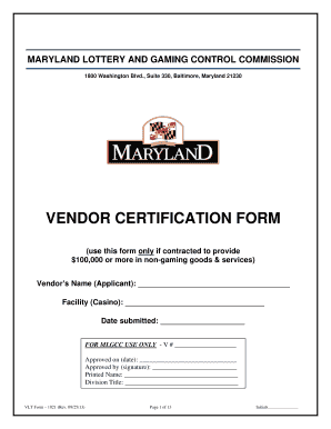 End of shift nursing note example - Vendor Certification Form - Maryland Gaming - Maryland Lottery