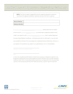 CMS Medical Record Signature Attestation Statement