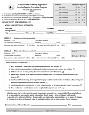 Lake County Invasive Species Screening Application