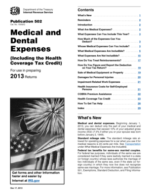 IRS Publication 502 Medical Expenses