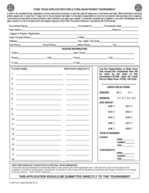 CYSA Team Tournament Application