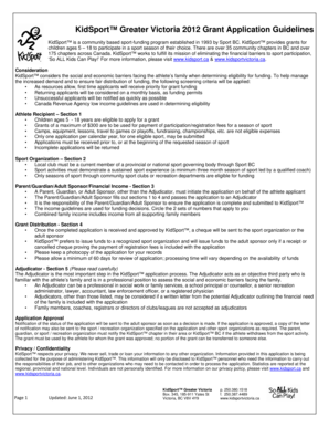 KidSport Grant Application