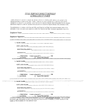 Direct Deposit Authorization Form
