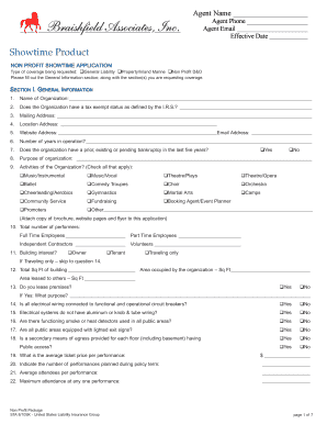 Non Profit Showtime Application