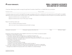Health Coverage Declination Form