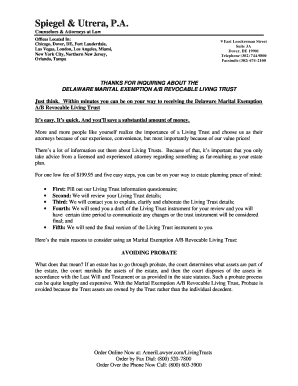 Delaware Marital Exemption A/B Revocable Living Trust