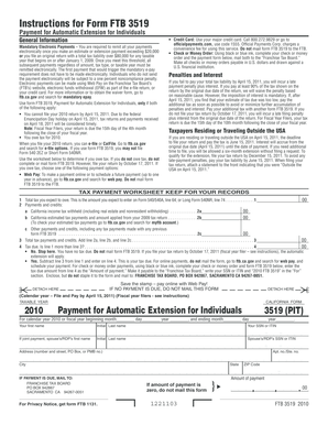 California Form FTB 3519