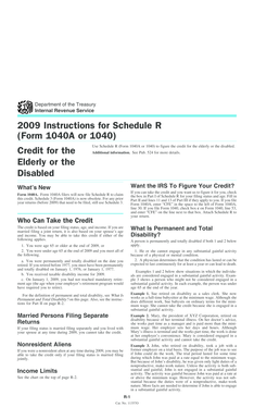 2009 Instructions for Schedule R (Form 1040A or 1040)