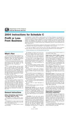 2004 Instructions for Schedule C