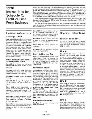 Schedule C Form 1040 Instructions