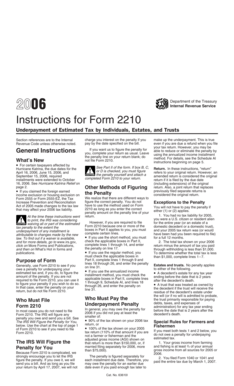 IRS Form 2210 Instructions