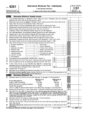 Form 6251 Alternative Minimum Tax
