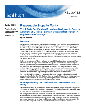 Status Certification Letter for Accredited Investor Verification
