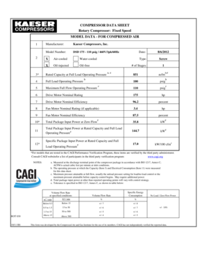 Air Compressor Data Sheet Pdf - Fill Online, Printable, Fillable, Blank ...