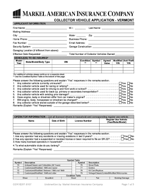 Collector Vehicle Application - Vermont