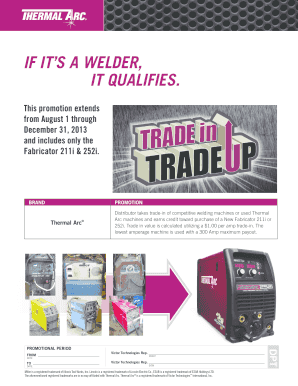 Thermal Arc Trade-In Worksheet