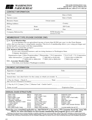 Washington Farm Bureau Membership Application