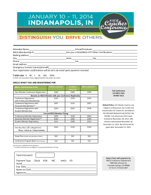 NSCA Conference Registration Form