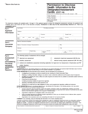 OCF-14 Permission to Disclose Health Information