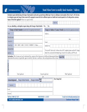 Bank Mandate Change Form