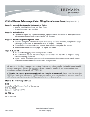 Critical Illness Claim Form