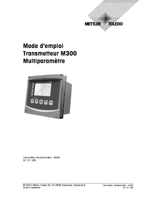 Mode d'emploi Transmetteur M300 Multiparam tre - Mettler Toledo