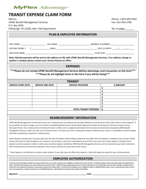 Transit Expense Claim Form