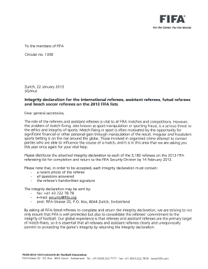 FIFA Integrity Declaration Form