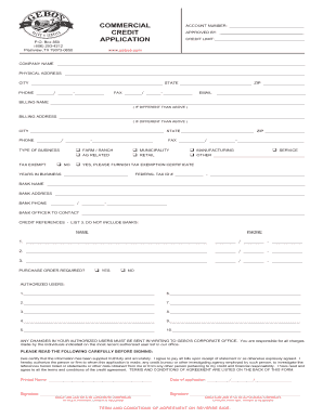 Gebo Credit Corporation Charge Account Agreement