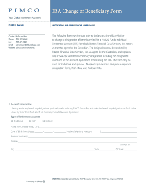 IRA Change of Beneficiary Form