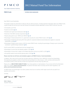 2012 Mutual Fund Tax Information