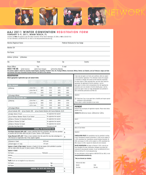 AAJ 2011 Winter Convention Registration Form