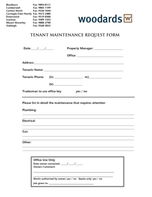 Tenant Maintenance Request Form