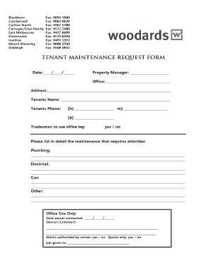 Tenant Maintenance Request Form
