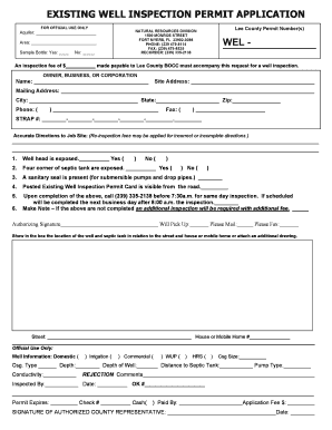 Well Inspection Permit Application