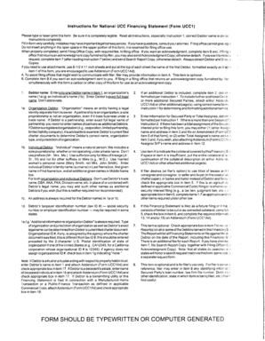 National UCC Financing Statement Form UCC1