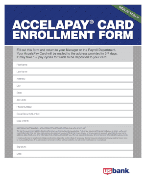 AccelaPay Card Enrollment Form