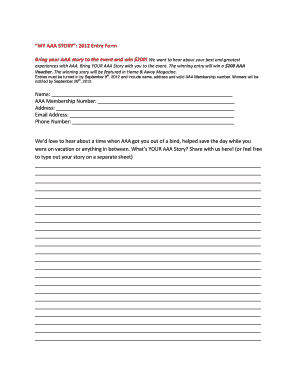 AAA Story Entry Form