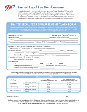 AAA Limited Legal Fee Reimbursement Form