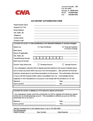 ACH Deposit Authorization Form