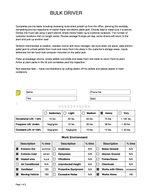 Worksite Job Analysis Form