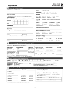Standard Chartered Bank Application Form