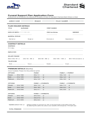 Funeral Support Plan Application Form