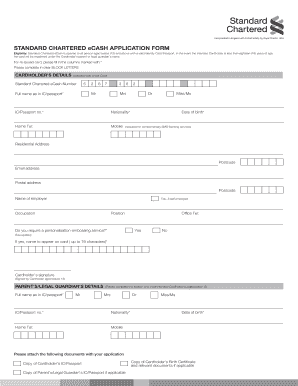 Standard Chartered eCash Application Form