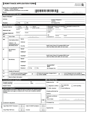 Remittance Application Form