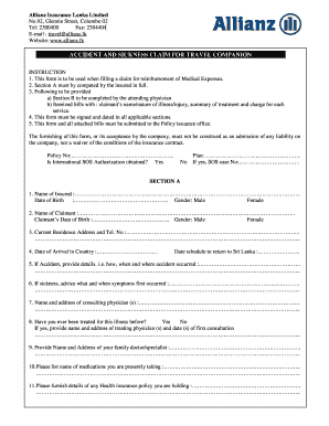 Allianz Travel Insurance Claim Form