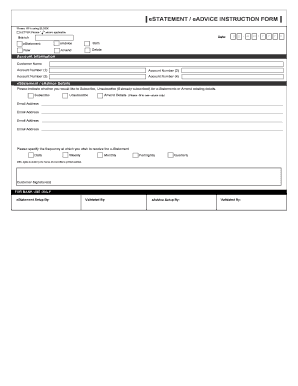 eStatement eAdvice Instruction Form