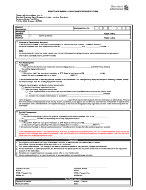 Mortgage Loan Change Request Form
