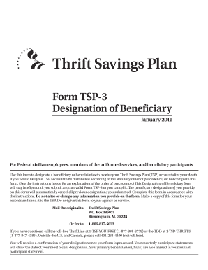 TSP-3 Designation of Beneficiary