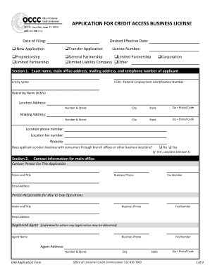 Texas Credit Access Business License Application